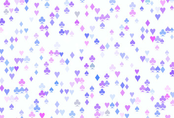 Fototapeta na wymiar Light Pink, Blue vector pattern with symbol of cards.