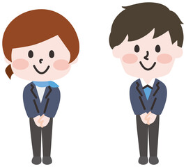 ホテルのフロントスタッフのイラスト