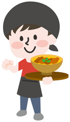 飲食店で働くスタッフの男性