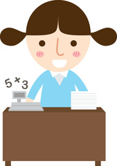 illustration of isolated business woman