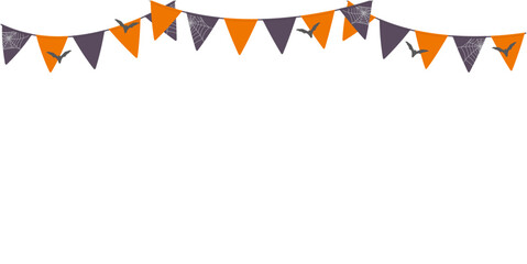 Vector illustration of Halloween flag bunting garland isolated on background. © nekonome