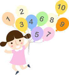 young girl with balloon