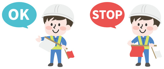 交通誘導員の男性 