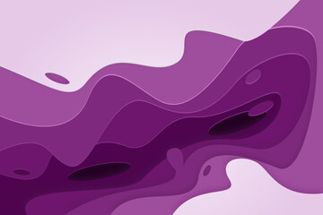 3D abstract background with deep  purple paper cut waves. Wavy geometric poster. design layout for business presentations, flyers, posters, invitations ,book cover or annual report template design