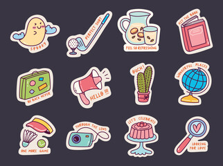 Set of Cute Sticker Doodle