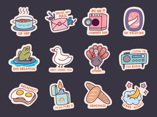 Set of Cute Sticker Doodle