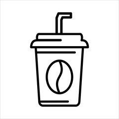 Coffee Shop Icon Logo Design Vector Template Illustration Sign And Symbol Pixels Perfect