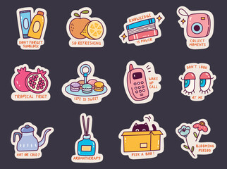 Set of Cute Sticker Doodle