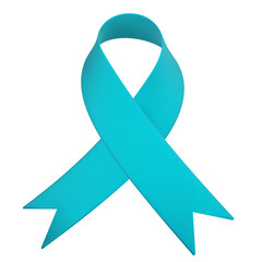 3D Ribbon in Turqoise Color for Health Awareness and Causes