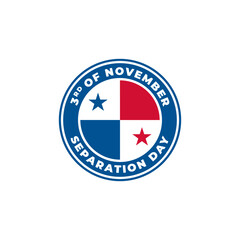 Panama Separation Day 3 November. Circle Flag logo icon vector illustration