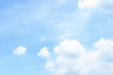Beautiful clouds during spring time in a Sunny day. Blue sky and white fluffy clouds