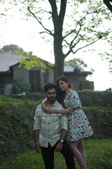 Fototapeta premium couple having fun in park