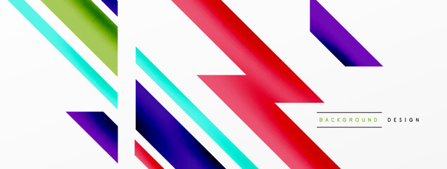 Minimal geometric abstract background. Dynamic 3d lines composition. Trendy techno business template for wallpaper, banner, background or landing