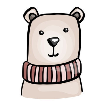 face of cute teddy bear isolated icon vector illustration cartoon design
