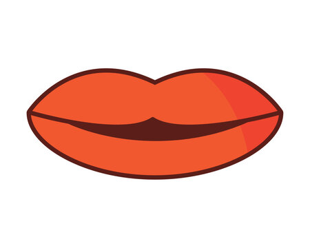 female lips cartoon retro