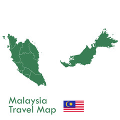 Map-Colored Malaysia map, each city and territories are separate.