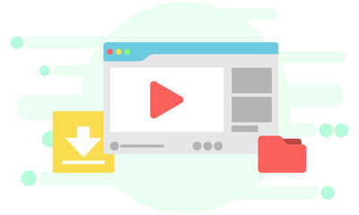 Fototapeta premium video player homepage on internet. stream videos and download videos on the internet