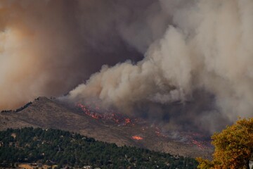 wild fire , forest fire increase temperature summer smoke global warming and climate change