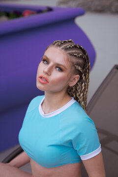 Portrait of woman with braids