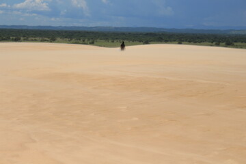 Person in the distance on the sand hills in Santa Cruz de la Sierra Bolivia