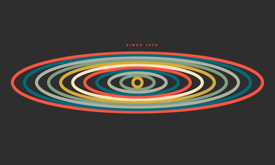 Retro pattern design in abstract style with colorful lines. Vector illustration.