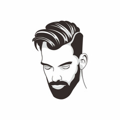 Men's haircut and style for barbershop.