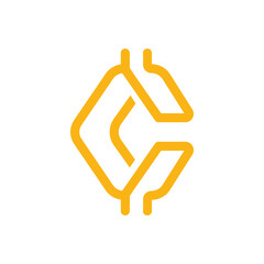 Crypto shaped letter C logo. Crypto logo design