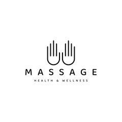 creative massage spa line art logo design