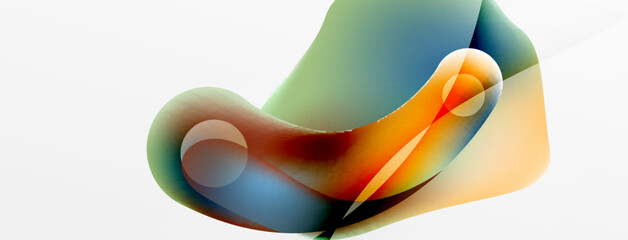 Fluid abstract background. Liquid color gradients composition. Round shapes and circle flowing design for wallpaper, banner, background or landing