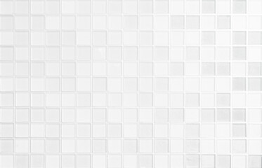 White tile wall chequered background bathroom floor texture. Ceramic wall and floor tiles mosaic background.