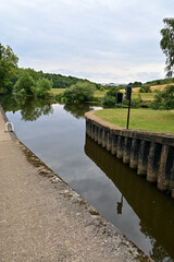 Fototapeta premium Schleusenbereich an einer Staustufe 