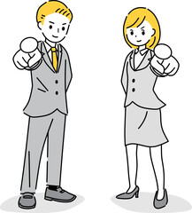 まっすぐ指差すビジネスパーソン