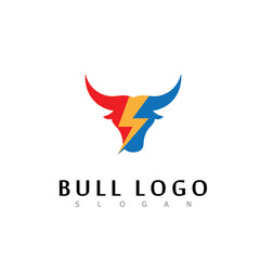 bull logo design simbol strong