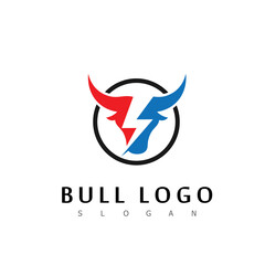 bull logo design simbol strong
