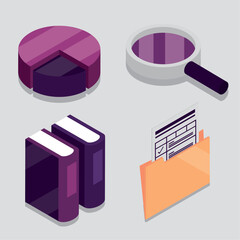 isometric social security, icons