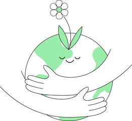 Hug Earth - Hands Holding Smiling World