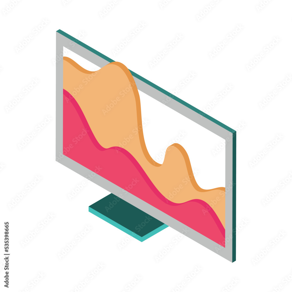 Sticker isometric chart data finance