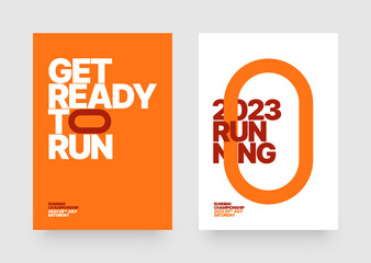 Vector layout template design for run, championship or any sports event. Poster design with abstract running track on stadium with lane.