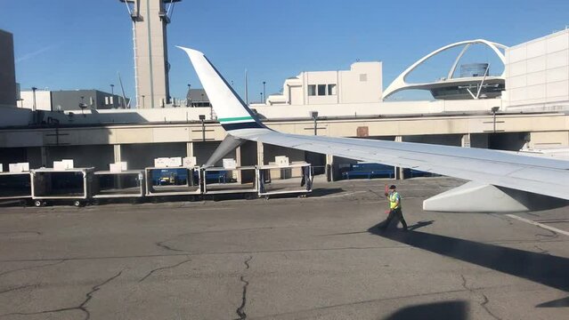 airplane flight leaving Los Angeles international