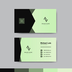 Naklejka premium Green and black business identity card template concept