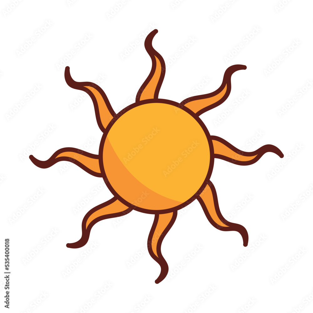 Poster sun cartoon retro