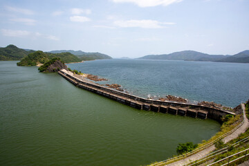 2022 Sept 21,Hong Kong.Plover Cove Reservoir Sub Dam,Plover Cove Reservoir is second-largest in terms of volume of Hong Kong.