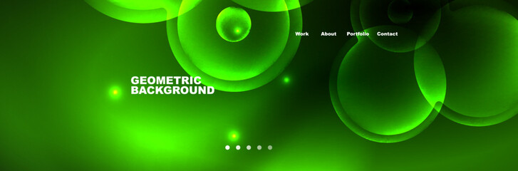 Neon glowing bubbles, circles magic energy space light concept, abstract background wallpaper design