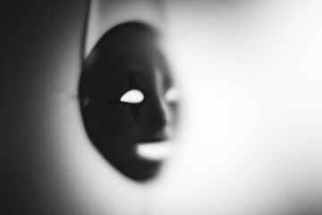 Shadow blur of horror mask. Halloween background.