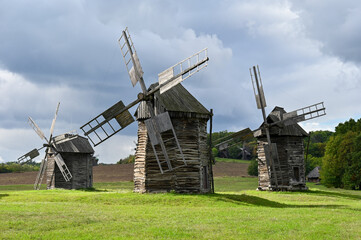 Fototapeta na wymiar Old mills on the outskirts of the village 