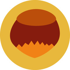Brown hazelnut, illustration, vector on a white background.