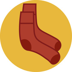 Warm red socks, illustration, vector on a white background.