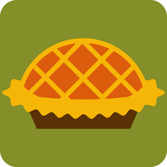 Autumn pie, illustration, vector on a white background.