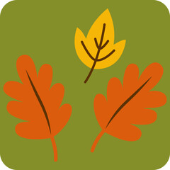 Brown leaves, illustration, vector on a white background.
