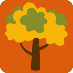 Big brown autumn tree, illustration, vector on a white background.